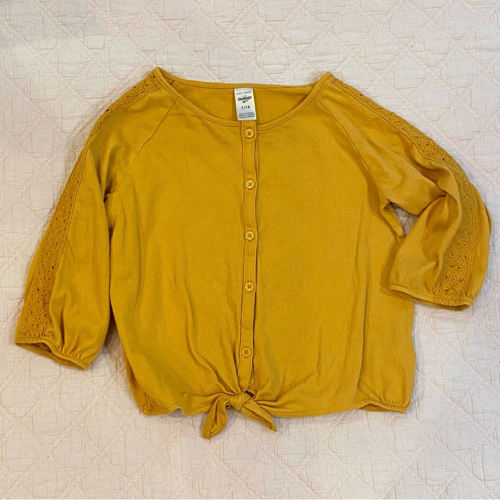 Oshkosh girls yellow knit top size 7
